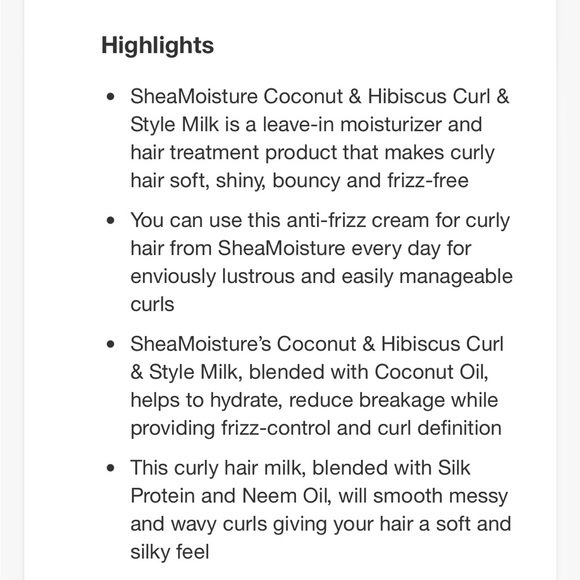 Shea Moisture curl & style milk - Picture 8 of 8